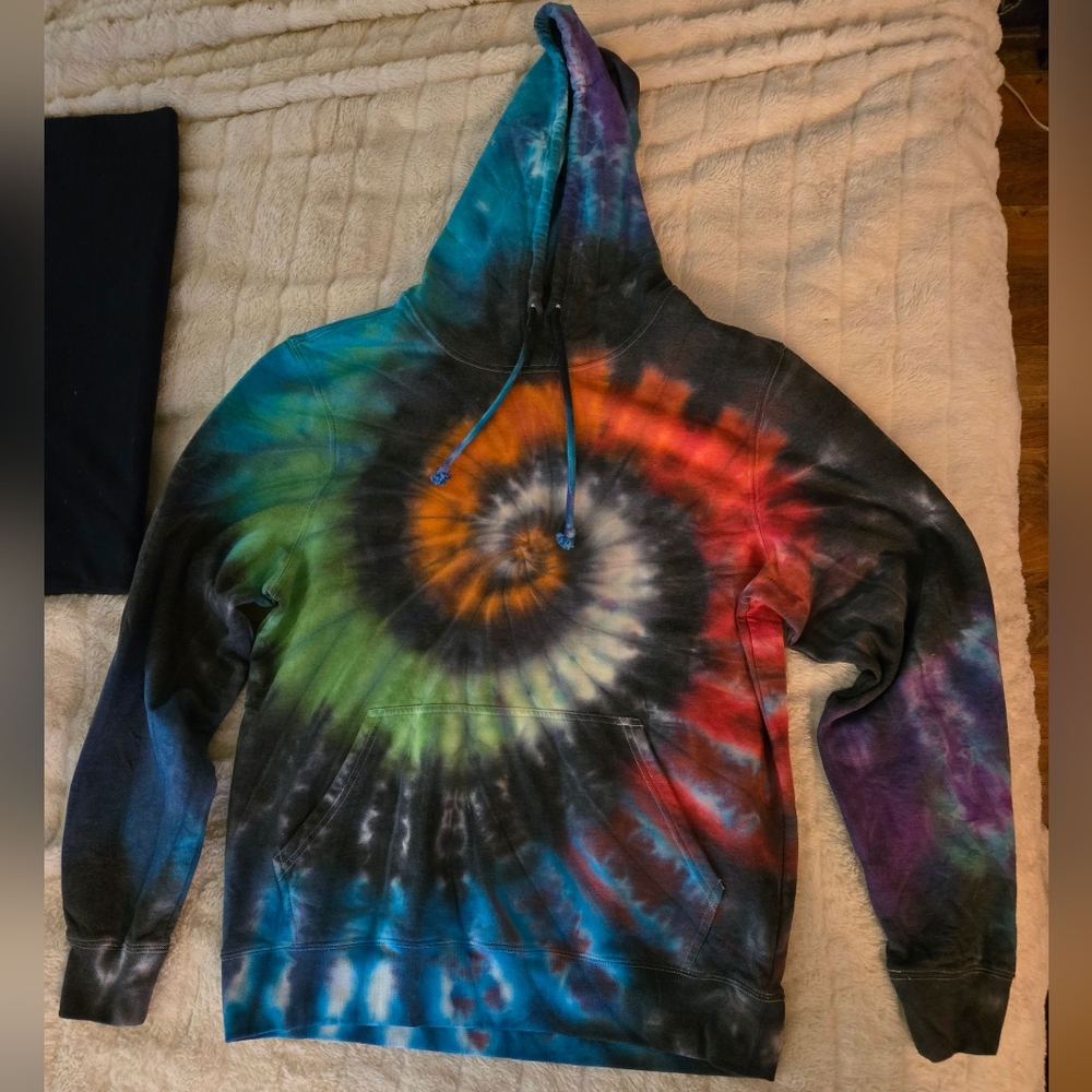 Tie-Dye Hoodie with Spiral Design